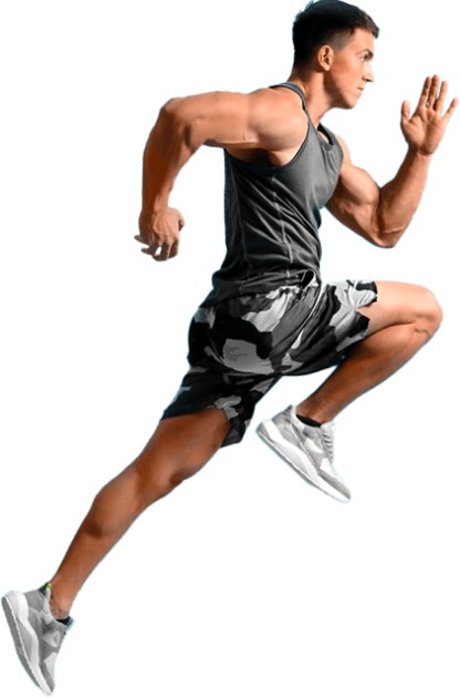 male track athlete running