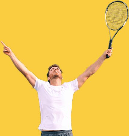 male tennis player celebrating